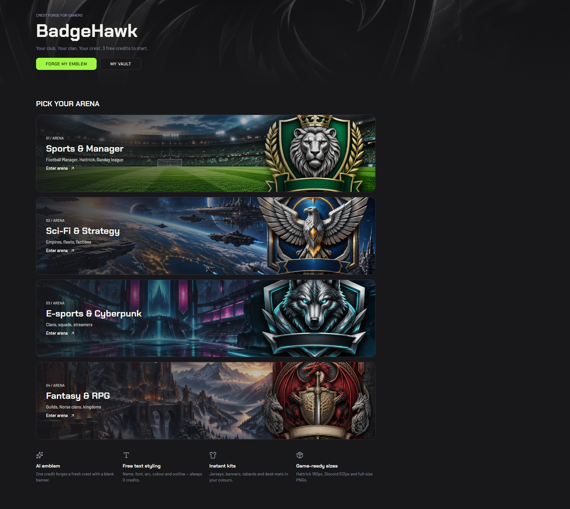 BadgeHawk emblem design preview